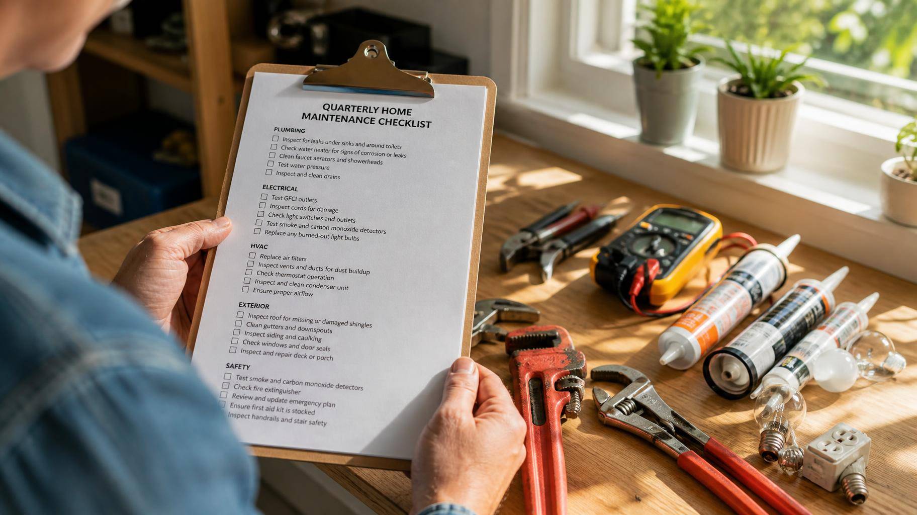 Checklist de manutenção preventiva da casa com ferramentas